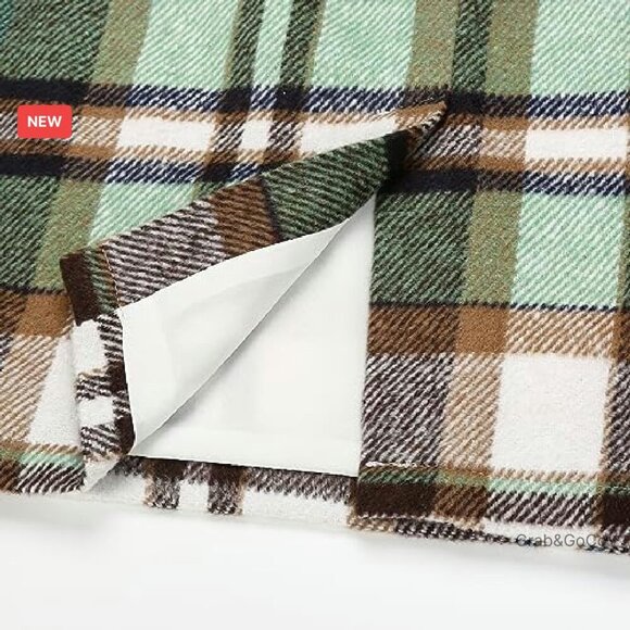 Wool Plaid Pencil Skirt Knee Length High Waist Back Slit Business Casual - Picture 6 of 8